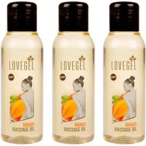 Lovegel - Erotisch massage olie - Mango - 100 ml - 3 Stuks