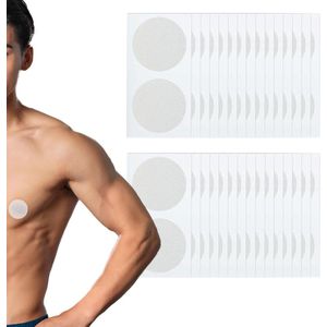 30 stuks onzichtbare tepelbescherming wegwerpstickers voor heren joggers tegen schuren Wit L