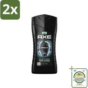 Axe 3-in-1 Douchegel Apollo 250 ml - Voordeelverpakking - 2 stuks - Salie - Cederhout