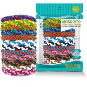 Verpakking van 12 muggenwerende polsbandjes - Niet-giftig, DEET-vrij insecten- en vlooienwerend middel voor kinderen en volwassenen - Waterdichte reisessential met 250 uur bescherming