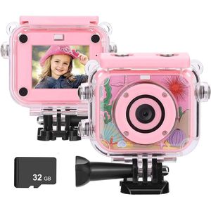 Oplaadbare Kindercamera - Waterdichte Actiecamera voor Kinderen - Creatieve Fotografie en Video - Inclusief Accessoires