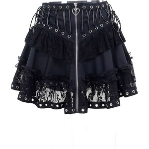 Punk vintage hoge taille rok - Japanse stijl - Hentai Cosplay - Zwart - Polyester