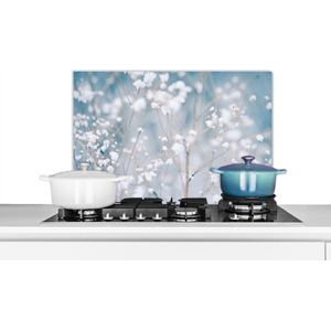 Spatscherm keuken 70x50 cm - Kookplaat achterwand Takken - Sneeuw - Winter - Natuur - Botanisch - Muurbeschermer - Spatwand fornuis - Hoogwaardig aluminium