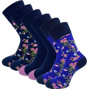 6 paar Sokken - Bonanza - Flowers - Naadloos - Maat 41-46