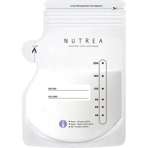 Nutrea – 200 Stuks – Moedermelk Bewaarzakjes met Schenktuit – 200 ml – Borstvoeding Bewaarzakje