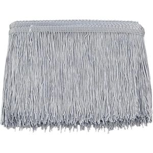 Lichtgrijs Chainette Naaien Kant Trim Kwastje Naaien Fringe Trim Fringe Trimmen Kant Lint Zilveren Franje Trim Versiering voor Latijnse Jurk Lamp - 10 m