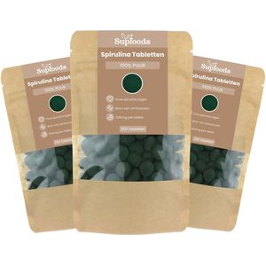 Spirulina Tabletten 100% Puur - 1000 Tabletten - Spirulina Tabletten 500mg - Rijk aan Eiwitten en Natuurlijke Voedingsstoffen - Alternatief voor Spirulina Poeder
