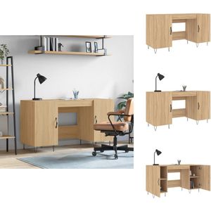 vidaXL Bureau - Bureaus - Schrijftafel - Buro - Bureau 140x50x75 cm bewerkt hout sonoma eikenkleurig