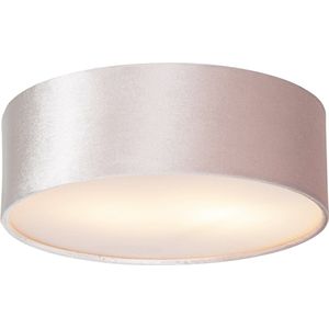 QAZQA drum - Moderne Plafondlamp - 2 lichts - Ø 30 cm - Roze - Woonkamer | Slaapkamer | Keuken
