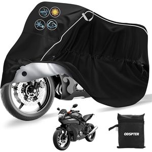 S&Dshopline® Motorhoes, motorzeil, afdekzeil, motorhoes, waterdicht en winterbestendig, verbeterd slotgat, motorfiets, outdoor, motorzeil, 245 cm x 105 cm x 125 cm