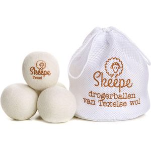 Texel - Wollen Drogerballen XL - Wasbollen - 6 Stuks in Opbergzak met Koord