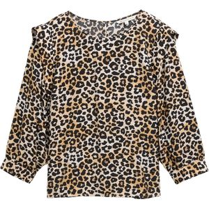TOM TAILOR DENIM - Blouse - Lichtbruin - Dierenprint - Driekwart Mouw