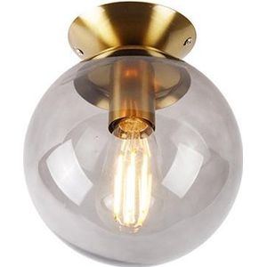 QAZQA pallon - Art Deco Plafondlamp - 1 lichts - Ø 200 mm - Goud/messing - Woonkamer | Slaapkamer | Keuken