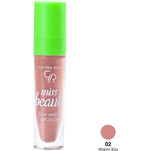 Golden Rose MISS BEAUTY STAY MATTE LIPCOLOR NO:02 WARM KISS Vloeibare Lippenstift die goed blijft zitten Kissproof
