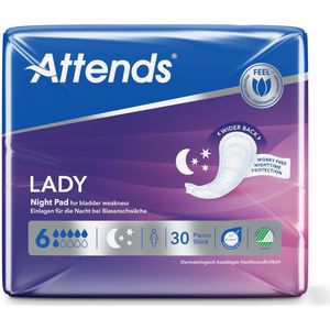 Attends Lady Night Pad6 - incontinentie inleggers - 30stuks
