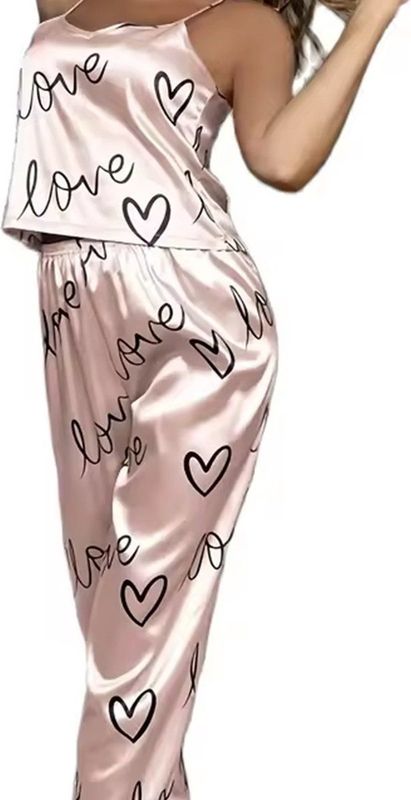 Boncy - Pyjama Set - Satijn - Dames - Love - Nachtkleding Volwassenen