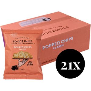 Popped Chips Classic 21x25 - Food2Smile - Naturel Chips uitdeelzakken - Glutenvrije producten - Snackbox - Traktatie uitdeelzakjes