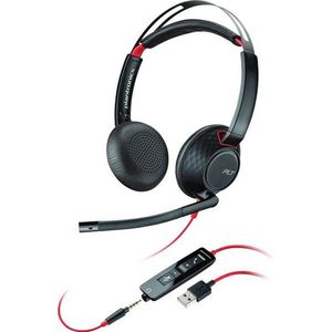 Headphones with Microphone Poly BLACKWIRE 5220 Black