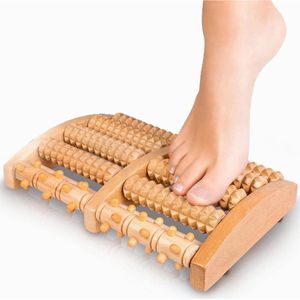 Houten voetroller voor voetmassage - verlicht plantaire fasciitis en voetpijn - 10 rolletjes voor thuis en op kantoor Voetmassage