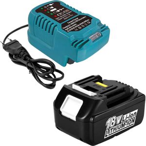 Krylanso® - Accu + Oplader Starterset voor Makita LXT - Li-ion accu 18V - 5000mAh - LED Acculading indicator - Compacte Oplader