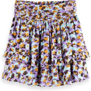 Scotch & Soda - Rok - Floral Leopard Purple - Maat 164