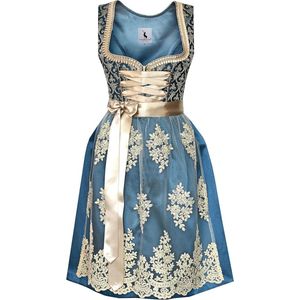 Midi-dirndl exclusieve collectie met kanten schort, maat 32 - 54