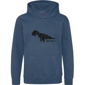 Be Friends Hoodie - Be wild dino - Vrouwen - Blauw - Maat S