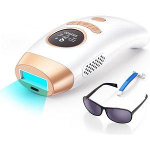 IPL Laser Ontharingsapparaat voor Thuisgebruik met 9 Energieniveaus en 990.000 Flitsen - Pijnloze Haarverwijdering voor Oksels, Gezicht, Benen en Lichaam