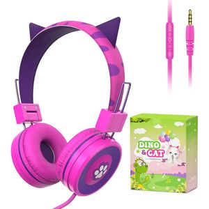 StayPowered Kinderhoofdtelefoon - Perfect voor Jonge Avonturiers - Schattig Design - Stereo Geluid - Ingebouwde Microfoon - Instelbaar en Opvouwbaar - Universele Compatibiliteit - Zacht Gevoerd - Paars - Levering Sneller dan Aangegeven!