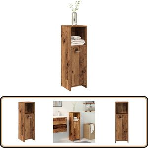 vidaXL Badkamerkast - 30x30x95 cm - Oud Houtkleurig Badkamerkast - Badkamerkasten - Badkamer Opbergkast - Toilet Opbergkast