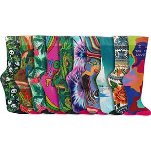 Bamboe dames sokken | Grappige sokken | Diverse printjes | Maat: One Size | 10 paar