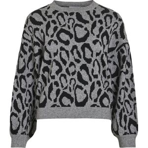 VILA - VITIP O-NECK JACQUARD KNIT TOP/R/1 - Dames - Gebreide truien