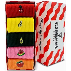 5 Paar Sokken met Cadeaudoos - Katoen - Socks - Vrolijke Sokken - Christmas Gift - Maat 37-44 - Kerstcadeau - Verjaardag Cadeau