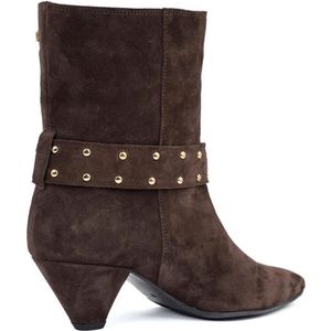 Babouche Anine enkellaarzen dark brown