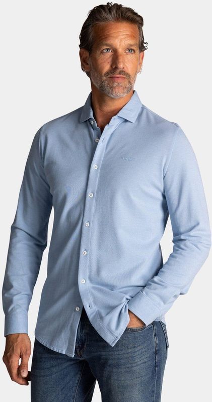 NZA - Blauw katoenen overhemd