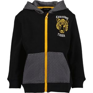 Blue Seven-Kids boys knitted sweat jacket,hood-Black orig