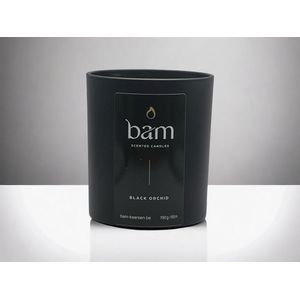 BAM kaarsen - zwarte orchidee - 65 branduren - geurkaars - kaars op basis van zonnebloemwas - moederdag - cadeau - vegan