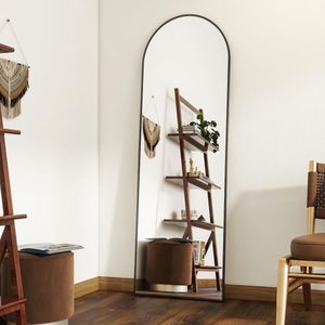 Bogen full-body spiegel, 40 x 150 cm, gebogen staande spiegel, groot in volledige lengte, aan de muur gemonteerd, leunend, vloerspiegel, volledig lichaam als aankleedspiegel, ijdelheidsspiegel
