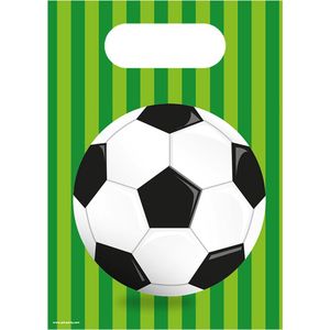 Gift bag | Papier | 6 stuks | Thema: Voetbal | Kleur: Groen