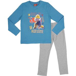Brandweerman Sam Pyjama - Blauw/Grijs - Maat 98/104