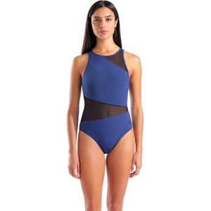 Arena - Womens Mesh Angle Swimsuit Vent Back B - Badpak - Blauw