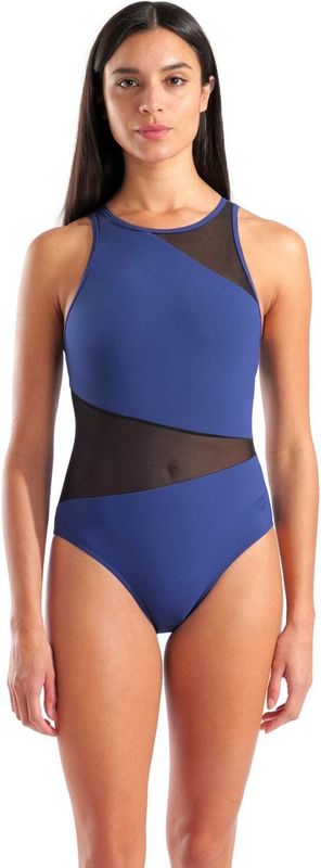 Arena - Womens Mesh Angle Swimsuit Vent Back B - Badpak - Blauw