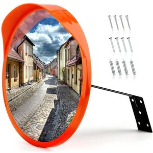 Clord Verkeersspiegel - 30 cm - Bolle Spiegel met 130° Hoek - Verstelbaar - Voor Binnen & Buiten