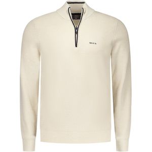 NZA - Ecru - Gebreide Trui - Polyester - Half Zip Kraag
