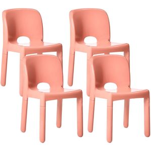 Set van 4 tuinstoelen BETIM Koraalrood