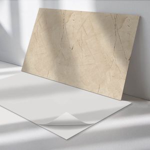 Wallfluent Vinyl Wandpaneel - Elegant marmerpatroon Vinyl Wandbekleding - 100 cm x 50 cm - Beige PVC wandpaneel - Verpakking van 1 stuk - Rechthoekig Wandbekleding Vinyl - Texturen Wandpaneel - Zelfklevend Muurpaneel - Wandpaneel Keuken en Badkamer