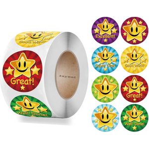 Ster stickers - 500 stuks - Emoji stickers - Beloningssysteem beloningsstickers - Stickers kinderen knutselen - Stickers kinderen meisjes / jongens - Stickervellen kinderen - Zindelijkheid training stickers emoji - 500 stuks