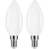 Modee E14 LED Lamp - Neutraal Wit - 7W - 806lm - LED Filament Melkglas Kaarslamp B35 - Vervangt 50W Halogeen Gloeilamp - 2 stuks