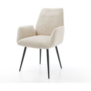 Gestoffeerde-stoel Zoa-Flex 4-poot conisch zwart koord beige pocketveer kern
