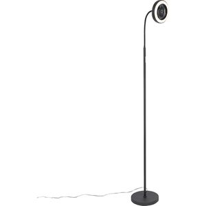 QAZQA dores - LED Vloerlamp | Staande Lamp - 1 lichts - Ø 24 cm - Zwart - Woonkamer | Slaapkamer | Keuken